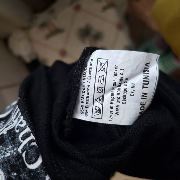 Vintage Hello Paris Embellished Rhinestone Black Top Eiffel Tower Y2K Blouse - Picture 6 of 7